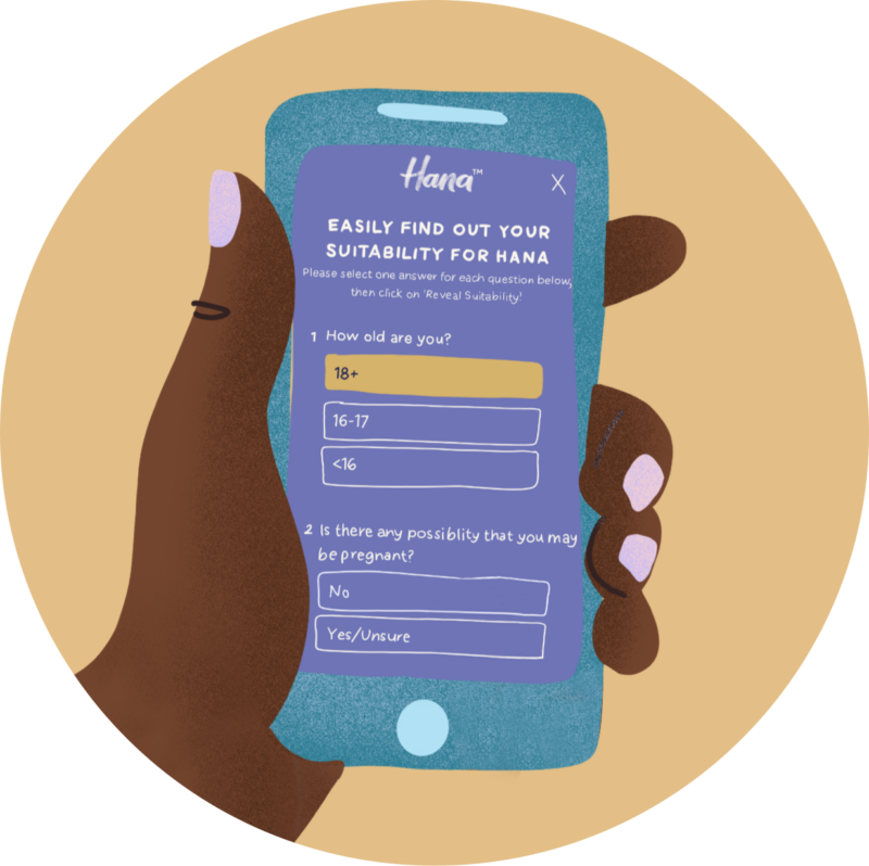 Hana checklist on an illustrated phone