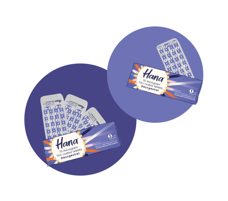 One Hana 75 microgram film coated tables with 3 blister strips and one with just one blister strip