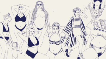 Illustration of different women with different body types